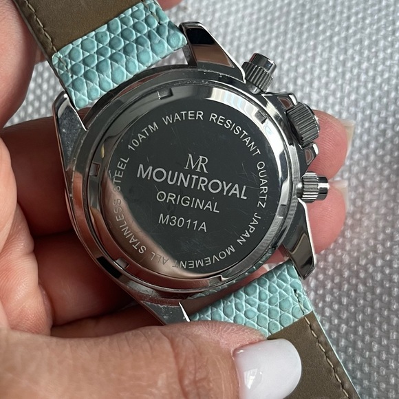 MountRoyal Stainless Steel Wrist Chronograph Leather strap Watch Unisex - Picture 5 of 9